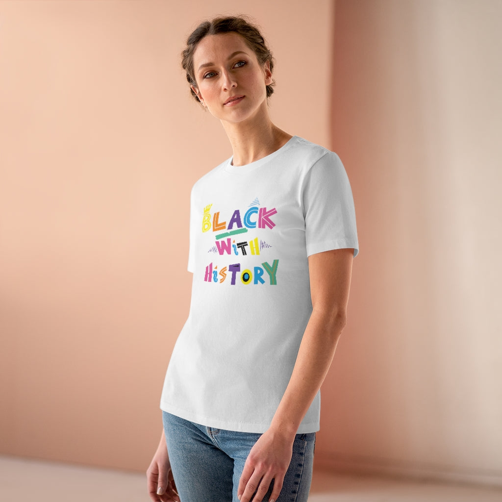 Black With History Women's Premium Tee White